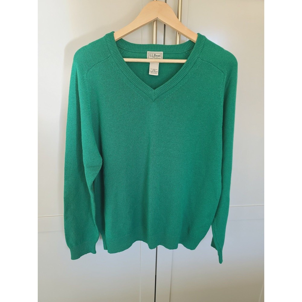 Vintage L.L. Bean 100% Wool V-neck Sweater- sz L
